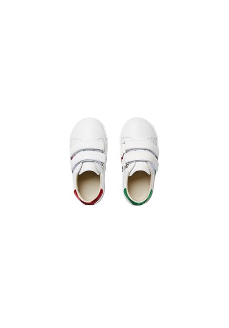 Sneakers In Pelle Bianca Con Dettaglio Web GUCCI KIDS | 455447-CPWP09085